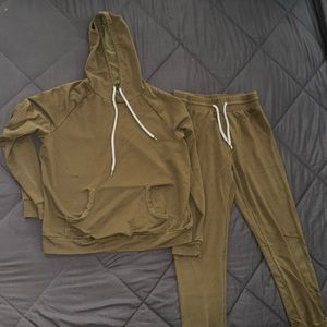Olive Green Casual Sweatsuit